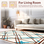Modern Diagonal Stripes Blue Design Rug