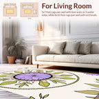 Floral Mandala Design In Cream Rug