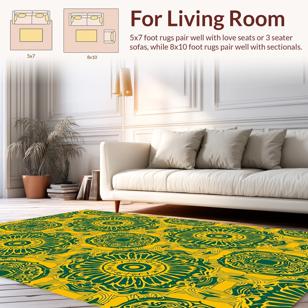 Intricate Floral Mandala Pattern Rug