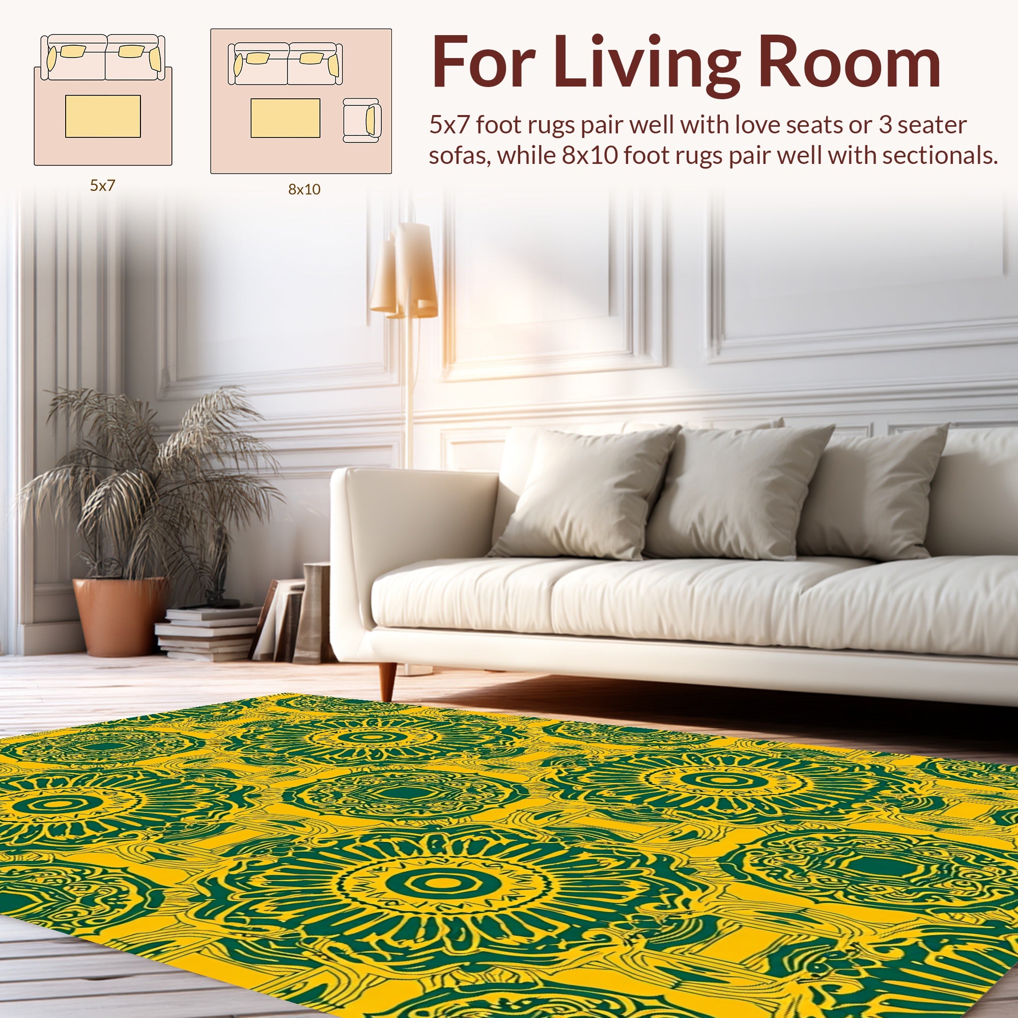 Intricate Floral Mandala Pattern Rug