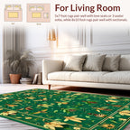 Green Nature Insect Floral Pattern Rug