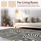 Bold Black And White Zebra Pattern Rug