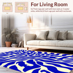 Abstract Organic Blue Pattern Rug