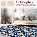 Artistic Floral Blue Design Rug