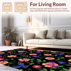 Bright Floral Butterfly Pattern Rug