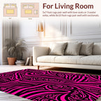 Bold Hot Pink Tribal Swirl Pattern Rug