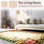 Elegant Floral Vines Border Rug