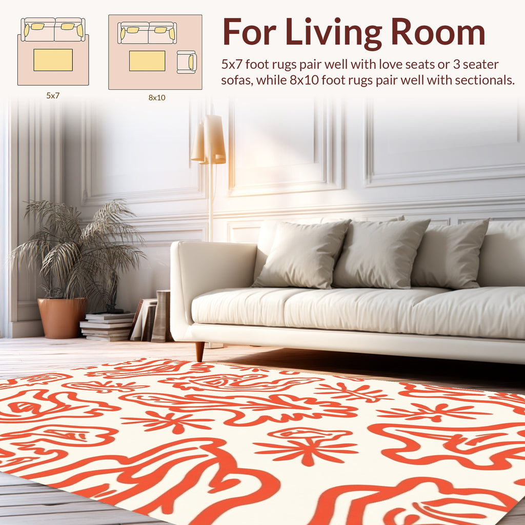 Organic Abstract Coral Pattern Rug