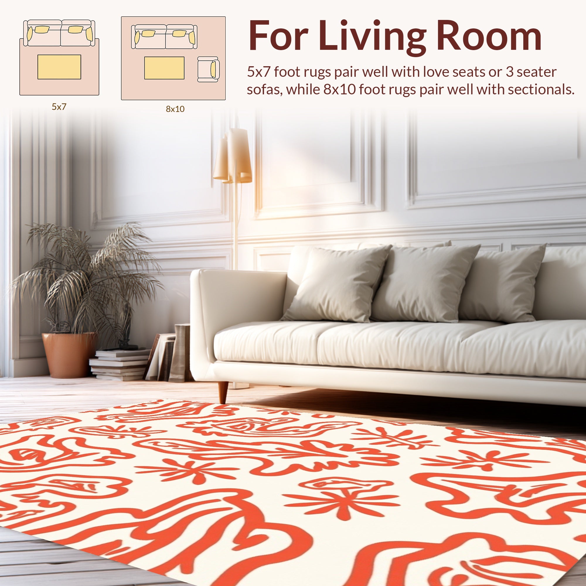 Organic Abstract Coral Pattern Rug