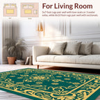 Emerald Gold Floral Medallion Rug