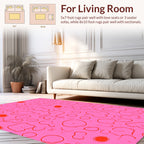 Bold Pink Red Organic Pattern Rug