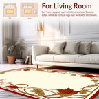 Autumn Leaf Vine Floral Border Rug