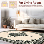 Ornate Floral Medallion Border Rug