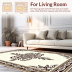 Ornate Floral Medallion Border Design Rug