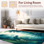 Lush Tropical Leaf Forest Pattern Rug