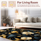 Elegant Floral Vines With Gold Accents Rug