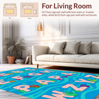 Underwater Alphabet And Coral Design Rug