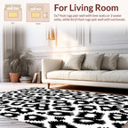 Monochrome Wild Cat Pattern Rug