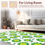 Green Floral Pattern Textile Design Rug