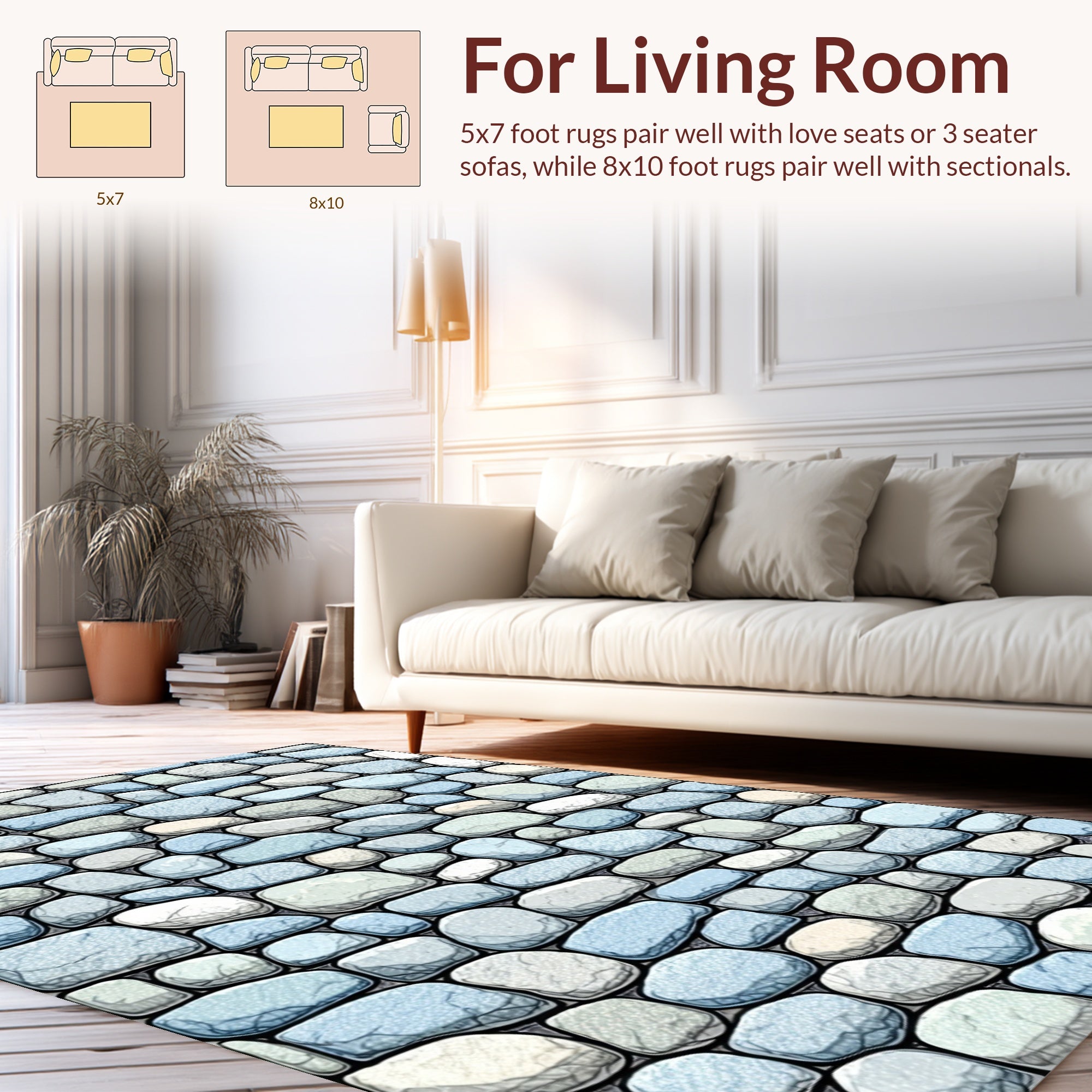 Stone Wall Textured Pattern Rug
