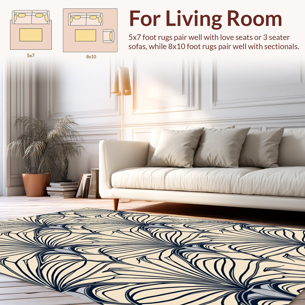 Art Deco Fan Pattern Antique Rug