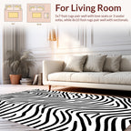 Monochrome Abstract Zebra Print Rug