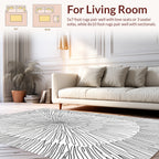 Radial Burst Abstract Line Art Rug