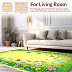 Whimsical Garden With Butterflies And Sun Rug