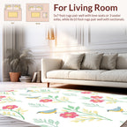 Whimsical Garden Birds Pattern Design Rug