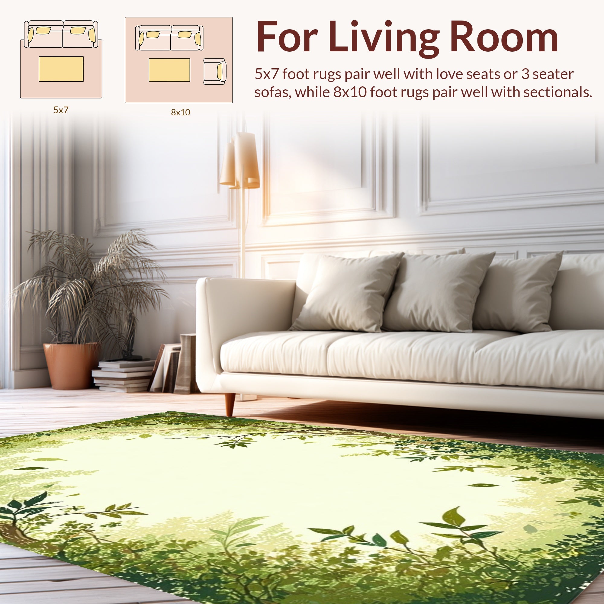 Forest Canopy Leafy Vines Rug