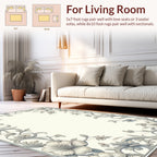 Gray Floral Swirls Border Design Rug