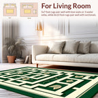 Emerald White Linear Garden Maze Rug
