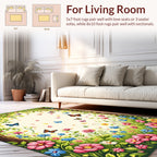 Floral Butterfly Meadow Design Rug