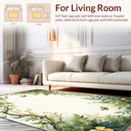 Earthy Greenery Butterfly Nature Print Rug