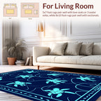 Nautical Turtle Marine Life Pattern Rug