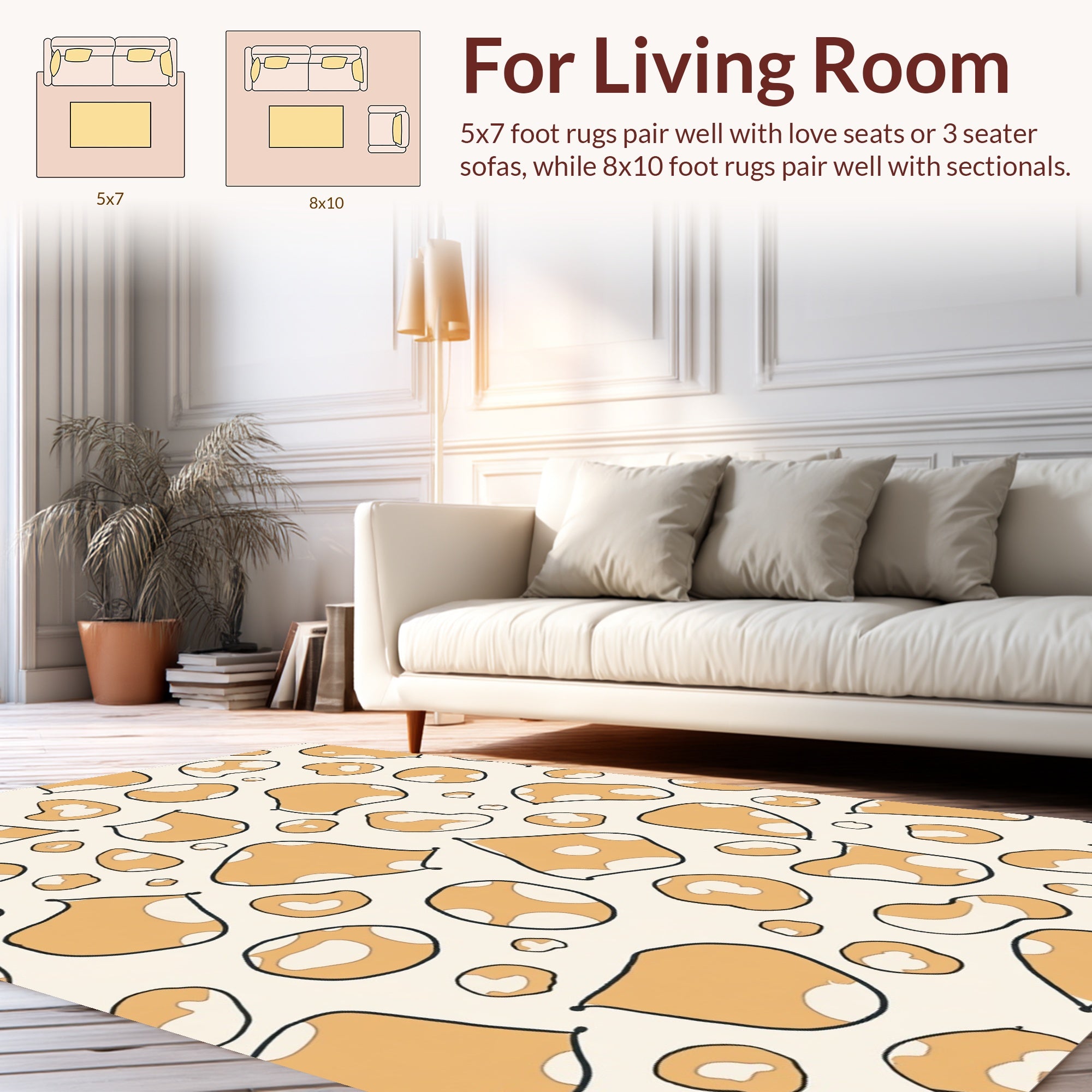 Playful Abstract Blob Pattern Rug