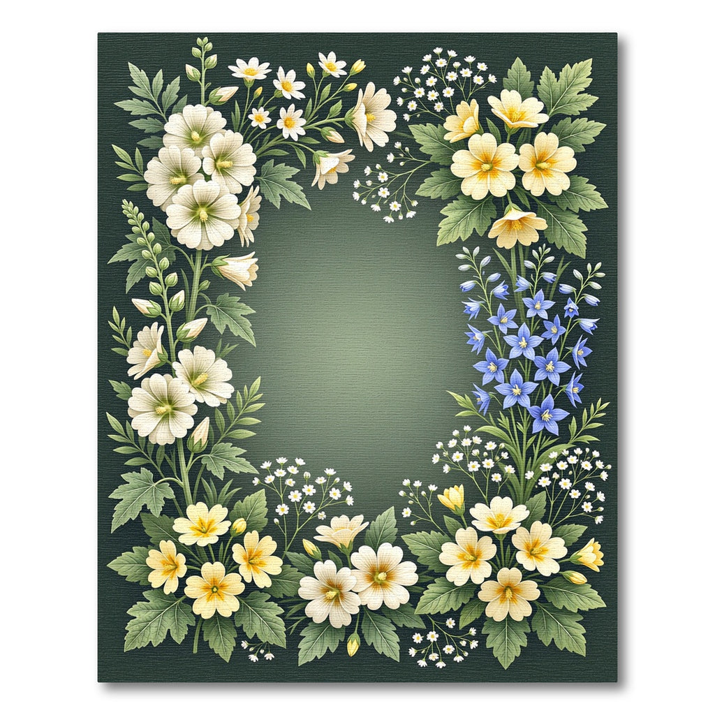 Botanical Meadow Wildflower Cream Green Rug