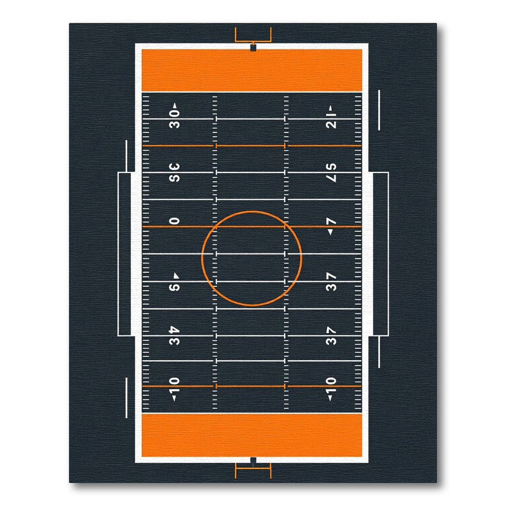 Modern Grid Orange Sports Field Rug