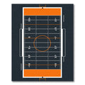 Modern Grid Orange Sports Field Rug