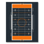 Modern Grid Orange Sports Field Rug