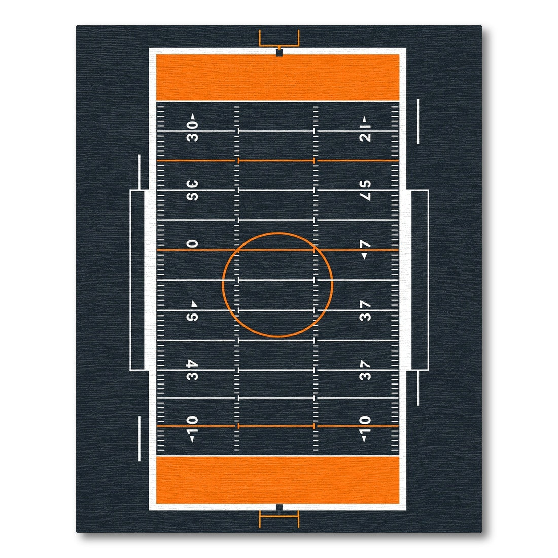 Modern Grid Orange Sports Field Rug