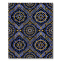 Royal Blue Golden Star Medallion Tile Rug