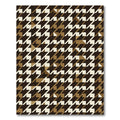 Brown Cream Houndstooth Geometric Rug