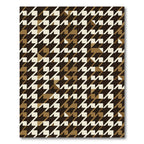 Brown Cream Houndstooth Geometric Rug