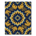 Blue Gold Geometric Starburst Rug