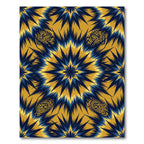 Blue Gold Geometric Starburst Rug