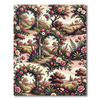 Enchanted Rose Garden Archway Floral Rug