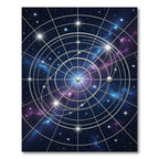 Celestial Navy Galaxy Star Compass Rug