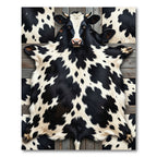 Black and White Spotted Cowhide Rug