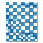 Abstract Blue White Geometric Grid Rug